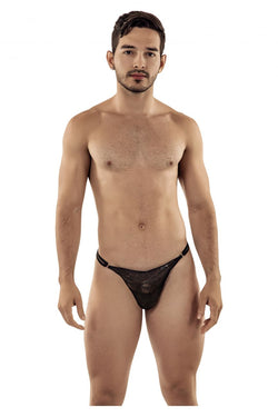 CandyMan Men's Underwear 99421 Lace G-String Thongs Color Black thumbnail 2