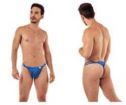 CandyMan Men's Underwear 99421 Lace G-String Thongs Color Blue thumbnail 1