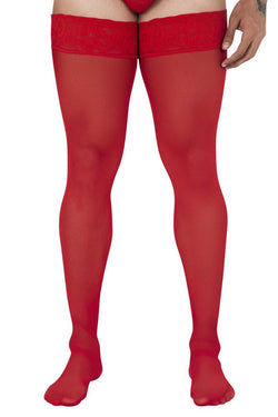CandyMan 99533 Men's Mesh Thigh Highs Color Red thumbnail 2