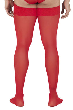 CandyMan 99533 Men's Mesh Thigh Highs Color Red thumbnail 3