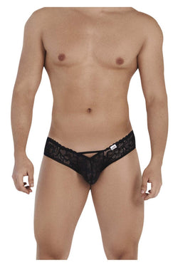 CandyMan 99535 Men's Underwear Bow & Lace Jockstrap Color Black thumbnail 2