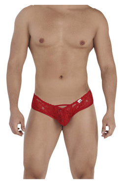 CandyMan 99535 Men's Underwear Bow & Lace Jockstrap Color Red thumbnail 2