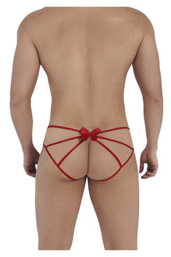 CandyMan 99535 Men's Underwear Bow & Lace Jockstrap Color Red thumbnail 3