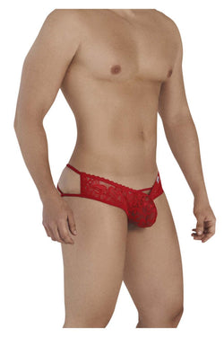 CandyMan 99535 Men's Underwear Bow & Lace Jockstrap Color Red thumbnail 4