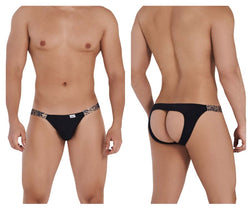 CandyMan Men's Underwear 99536X Bikini Jockstrap Color Black-Animal Print thumbnail 1