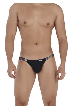 CandyMan Men's Underwear 99536X Bikini Jockstrap Color Black-Animal Print thumbnail 2