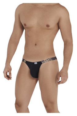 CandyMan Men's Underwear 99536X Bikini Jockstrap Color Black-Animal Print thumbnail 4