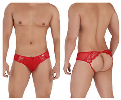 CandyMan 99538 Men's Underwear Lace Mesh Jockstrap Color Red thumbnail 1