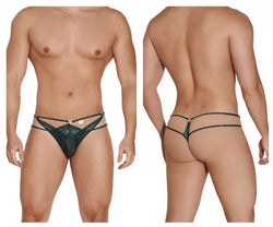 CandyMan Men's Underwear 99547 Double Thongs Color Hunter Green thumbnail 1