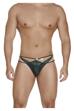 CandyMan Men's Underwear 99547 Double Thongs Color Hunter Green thumbnail 2