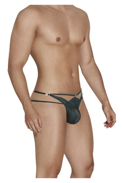 CandyMan Men's Underwear 99547 Double Thongs Color Hunter Green thumbnail 4