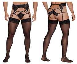 CandyMan 99550 Men's Underwear Lace Garter-Jockstrap Outfit Color Black thumbnail 1