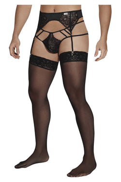 CandyMan 99550 Men's Underwear Lace Garter-Jockstrap Outfit Color Black thumbnail 4