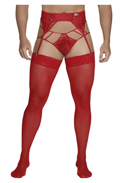 CandyMan 99550 Men's Underwear Lace Garter-Jockstrap Outfit Color Red thumbnail 2