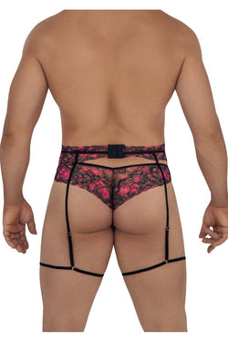 CandyMan Men's Underwear 99576X Lace Garter Thongs Color Black Print thumbnail 3