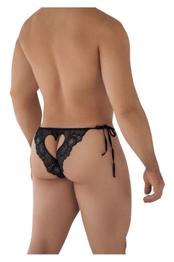 CandyMan Men's Underwear 99579 Lace Heart Bikini Color Black thumbnail 3