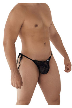CandyMan Men's Underwear 99579 Lace Heart Bikini Color Black thumbnail 4