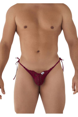 CandyMan Men's Underwear 99579 Lace Heart Bikini Color Burgundy thumbnail 2