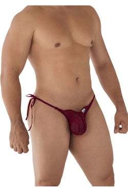 CandyMan Men's Underwear 99579 Lace Heart Bikini Color Burgundy thumbnail 4