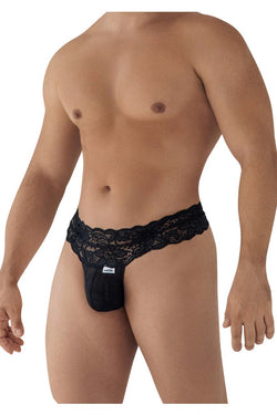 CandyMan 99595 Men's Underwear Lace Mesh Thongs Color Black thumbnail 4
