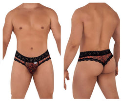 CandyMan Men's Underwear 99596 Mesh-Lace Thongs Color Leopard Print thumbnail 1