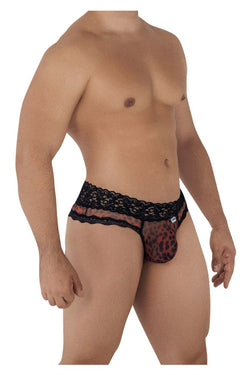 CandyMan Men's Underwear 99596 Mesh-Lace Thongs Color Leopard Print thumbnail 4