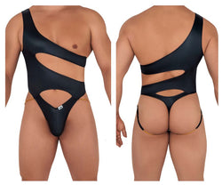CandyMan Men's Underwear 99597X One Shoulder Bodysuit Color Black thumbnail 1