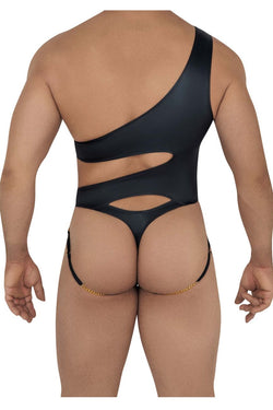CandyMan Men's Underwear 99597X One Shoulder Bodysuit Color Black thumbnail 3