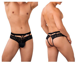 CandyMan Men's Underwear 99627 Lace Jockstrap Color Black thumbnail 1