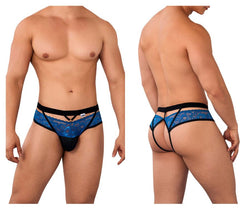 CandyMan Men's Underwear 99627 Lace Jockstrap Color Blue thumbnail 1