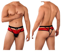CandyMan Men's Underwear 99627 Lace Jockstrap Color Red thumbnail 1