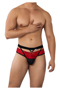 CandyMan Men's Underwear 99627 Lace Jockstrap Color Red thumbnail 2
