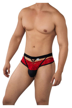 CandyMan Men's Underwear 99627 Lace Jockstrap Color Red thumbnail 4