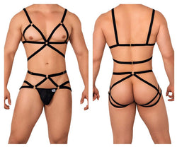 CandyMan Men's Underwear 99635 Harness Two Piece Set Color Black thumbnail 1