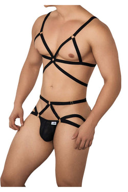 CandyMan Men's Underwear 99635 Harness Two Piece Set Color Black thumbnail 4
