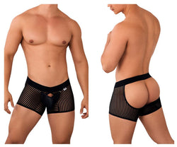 CandyMan Men's Underwear 99636 Mesh Trunks Color Black thumbnail 1