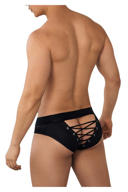 CandyMan Men's Underwear 99641 Shorty Briefs Color Black thumbnail 3