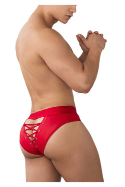 CandyMan Men's Underwear 99641 Shorty Briefs Color Red thumbnail 3