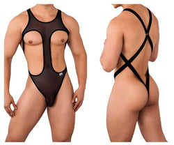 CandyMan Men's Underwear 99643 Mesh Bodysuit Color Black thumbnail 1