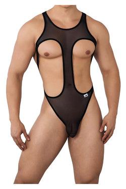 CandyMan Men's Underwear 99643 Mesh Bodysuit Color Black thumbnail 2