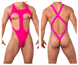 CandyMan Men's Underwear 99643 Mesh Bodysuit Color Hot Pink thumbnail 1