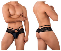 CandyMan Men's Underwear 99647 Lace Thongs Color Black thumbnail 1