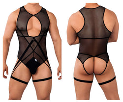 CandyMan Men's Underwear 99650 Mesh Bodysuit Color Black thumbnail 1