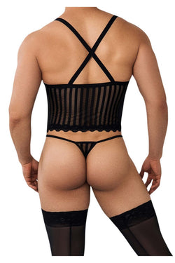 CandyMan 99654 Men's Underwear Two Piece Set Color Black Mesh thumbnail 3