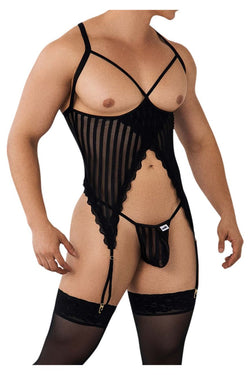 CandyMan 99654 Men's Underwear Two Piece Set Color Black Mesh thumbnail 4