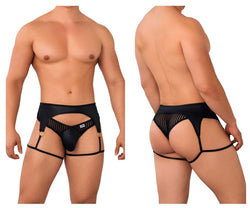 CandyMan Men's Underwear 99655 Garter Thongs Color Black thumbnail 1
