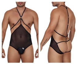 CandyMan Men's Underwear 99662X Tulle Bodysuit Color Black thumbnail 1