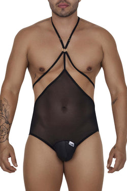 CandyMan Men's Underwear 99662X Tulle Bodysuit Color Black thumbnail 2