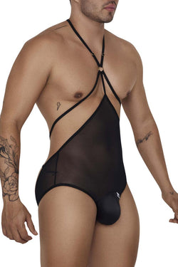 CandyMan Men's Underwear 99662X Tulle Bodysuit Color Black thumbnail 4