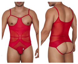 CandyMan Men's Underwear 99670 Harness Bodysuit Color Red thumbnail 1